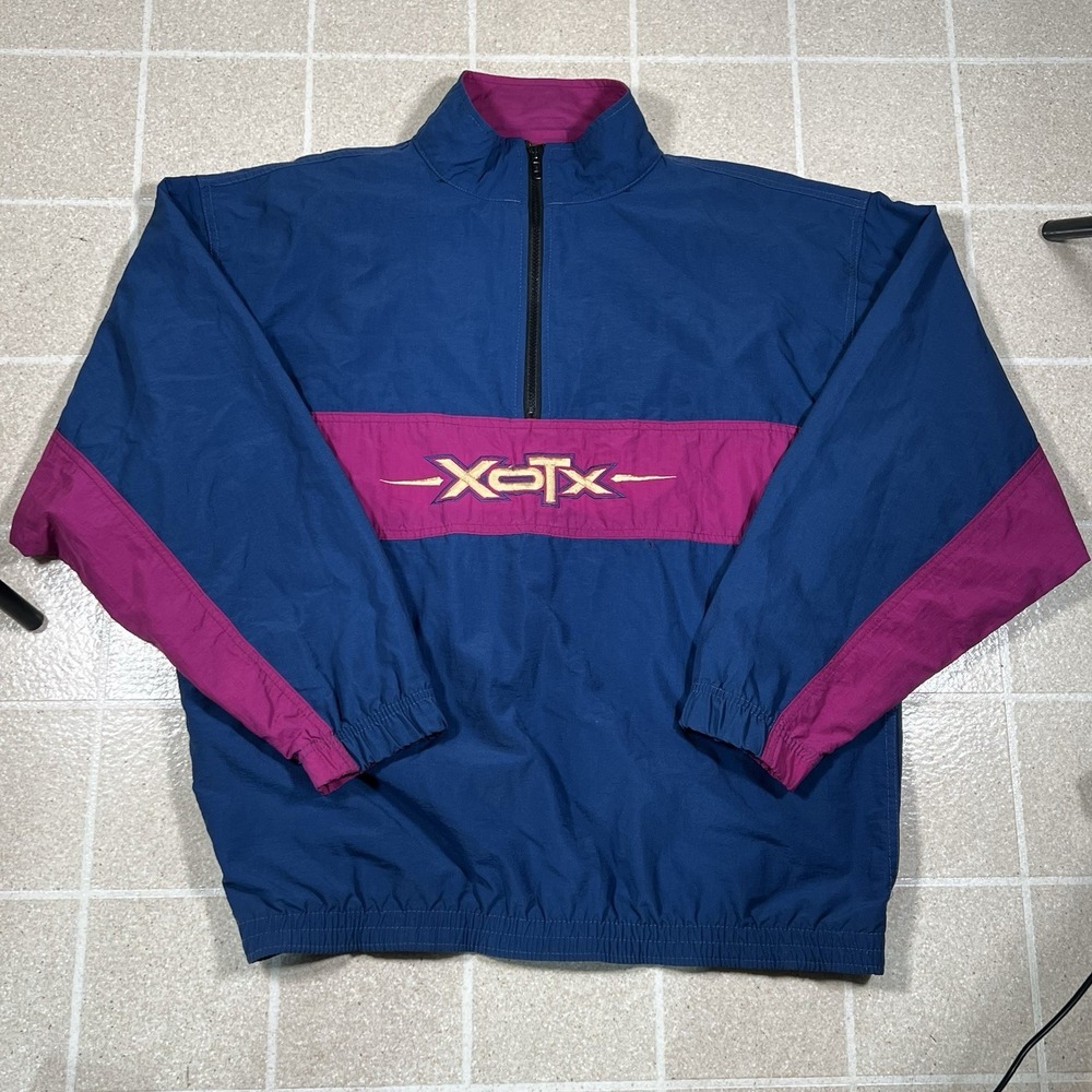 Vintage EXOTICS XOTX International 80's Color‎ Block Made In USA Windbreaker